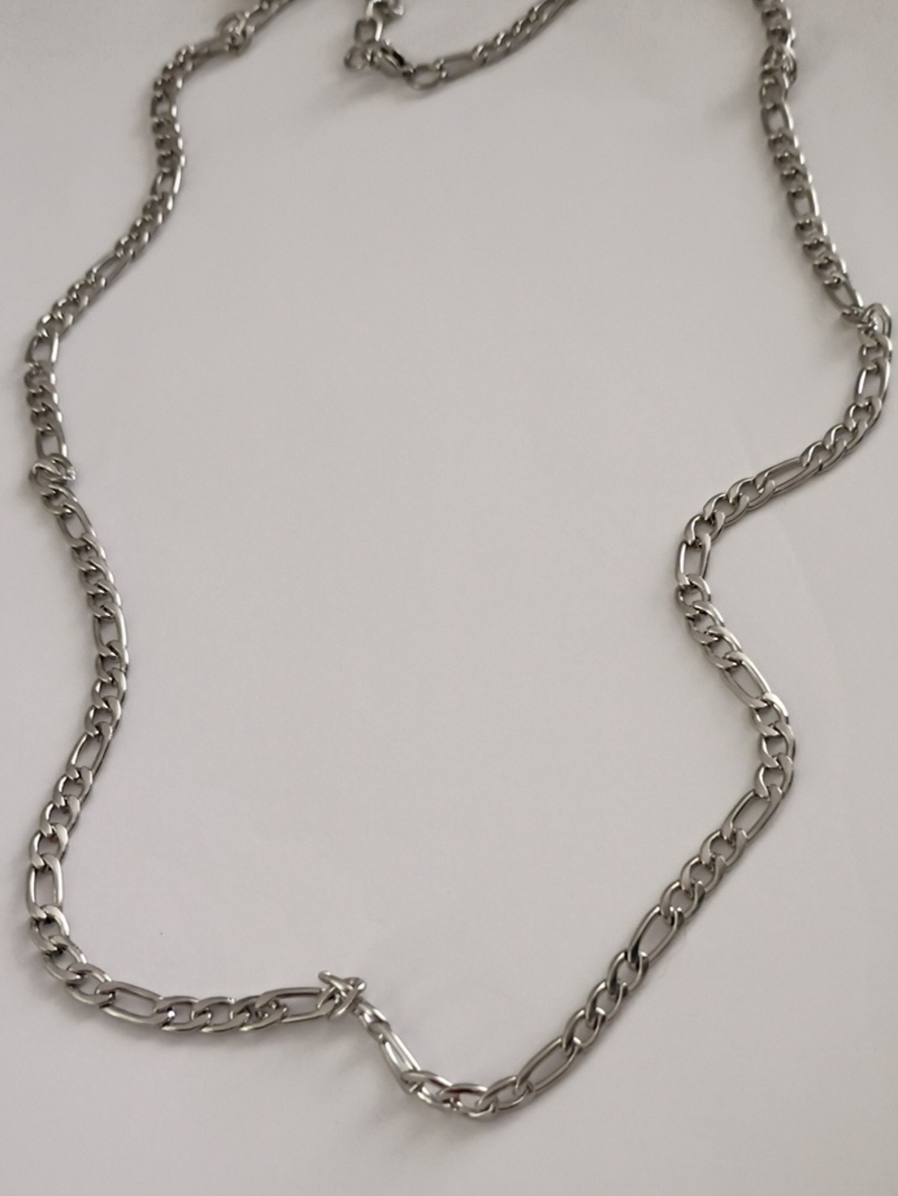 Sterling Silver Figaro Chain Necklace for Men - Silver